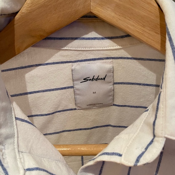 White and Blue Collared Shirt from Subdued (Amsterdam Boutique), size SMALL. - Picture 5 of 6